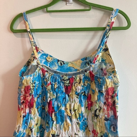 LINA TOMEI Sz L 100% Linen Floral Adjustable Straps Dress Made in  Italy - Picture 12 of 13